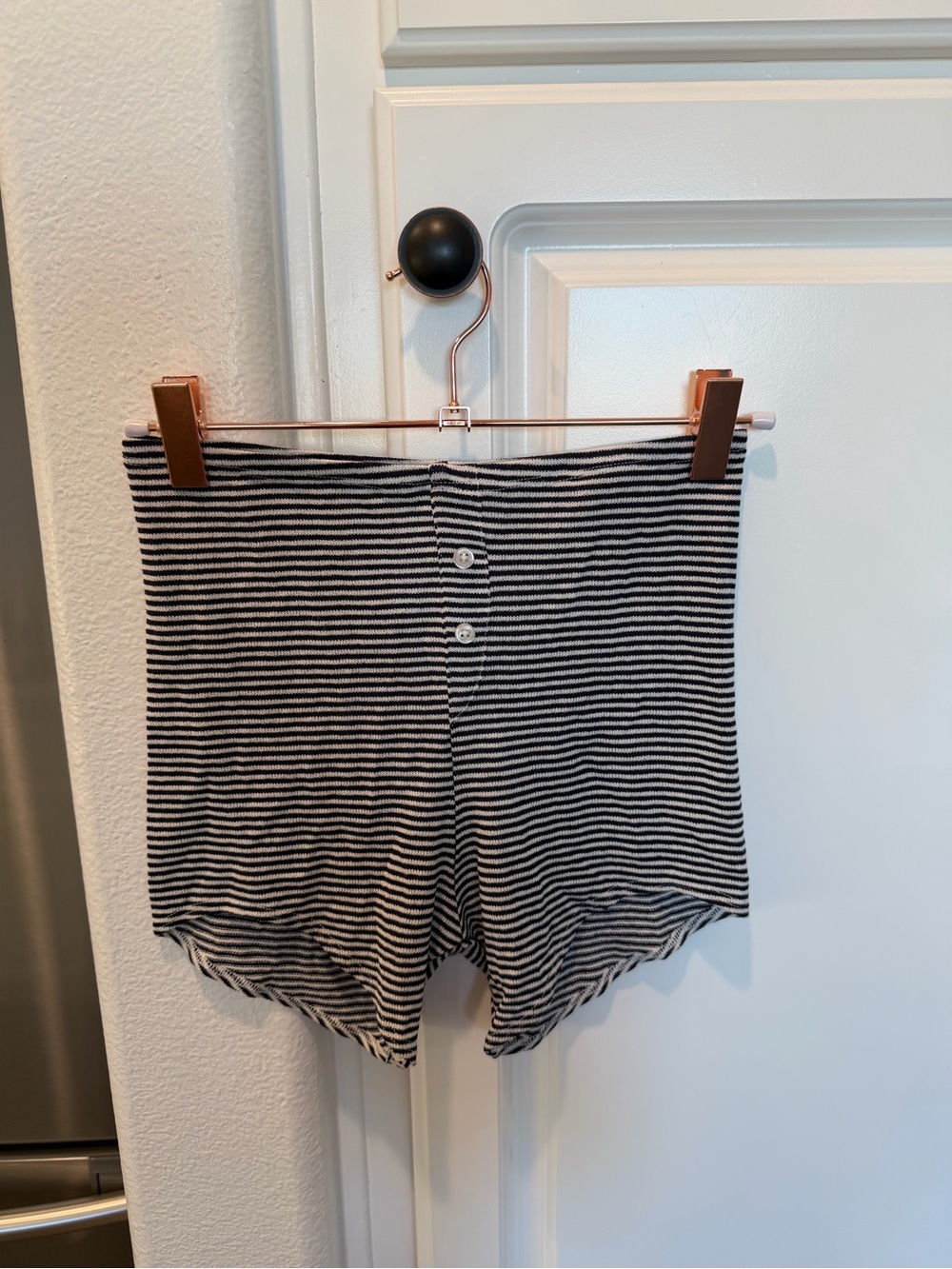 Striped Black & White High-Waist Women’s Shorts